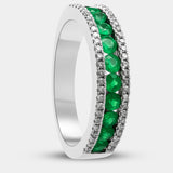 Media alianza con piedra de color y brillantes